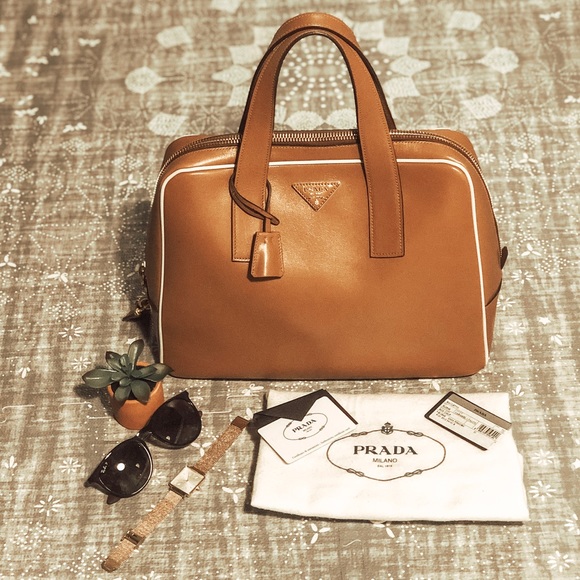 Prada Handbags - Authentic Prada Bauletto Bag BL0848 (caramel)